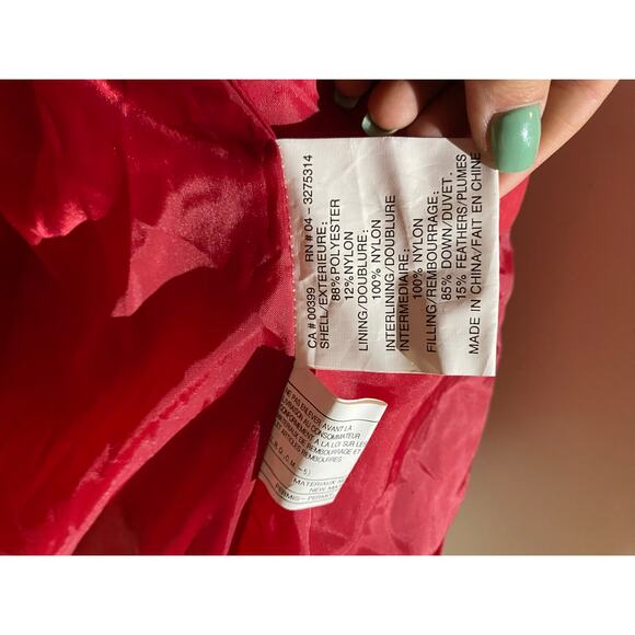 Nuage Duvet Down Puffer Coat Red Women’s L - Picture 3 of 12